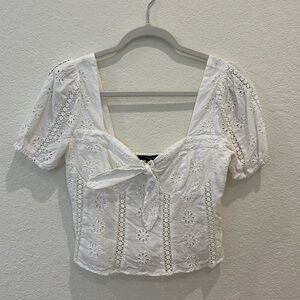 White Eyelet Top